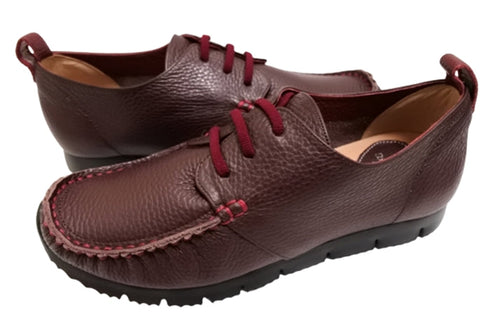 【arui_toe 3955BL ブルーレッド】本革コンフォートモカシンデッキシューズ